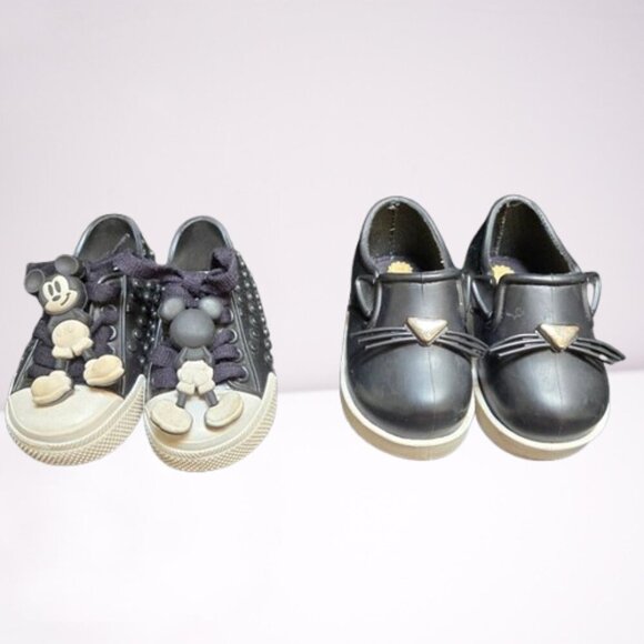 Mini Melissa (2 pair) Disney Polibolha and Black Cat Face Shoes - Picture 1 of 10